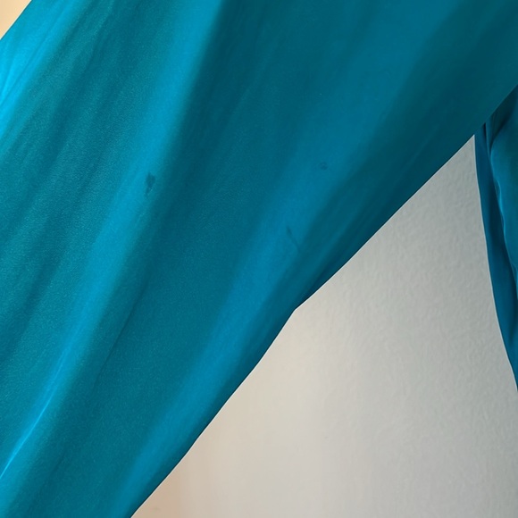 Current Air Anthropologie Satin Ruffle Pleated Cinch Waist Blouse Long Sleeve - Picture 4 of 7